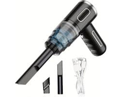 Auto Stofzuiger Draadloos - Nat & Droog - Kruimelzuiger - Handstofzuiger - Kruimeldief - Draagbare Air Duster - USB Oplaadbaar - Zwart