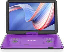 Boifun 17,5" draagbare dvd-speler met 15,6" HD groot draaibaar scherm voor in de auto, 4-6 uur speeltijd met batterij, geheugen-afspeelfunctie, ondersteuning USB/TF-kaart [Blu-ray niet ondersteund] — thumbnail 1