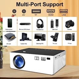 Mini Beamer - Streamen vanaf je telefoon - Input tot 4K - Bluetooth Audio - Projector - Mini Projector - HDMI - USB - Zwart - Smartphone - Draagbaar - Ingebouwde speaker — thumbnail 5