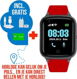 Wiesba WB73S - GPS Horloge Senior - Smartwatch voor Ouderen - Persoonlijke alarmen - alarm horloge ouderen - GPS Horloge Alzheimer - Valdetectie - Rood — thumbnail 1