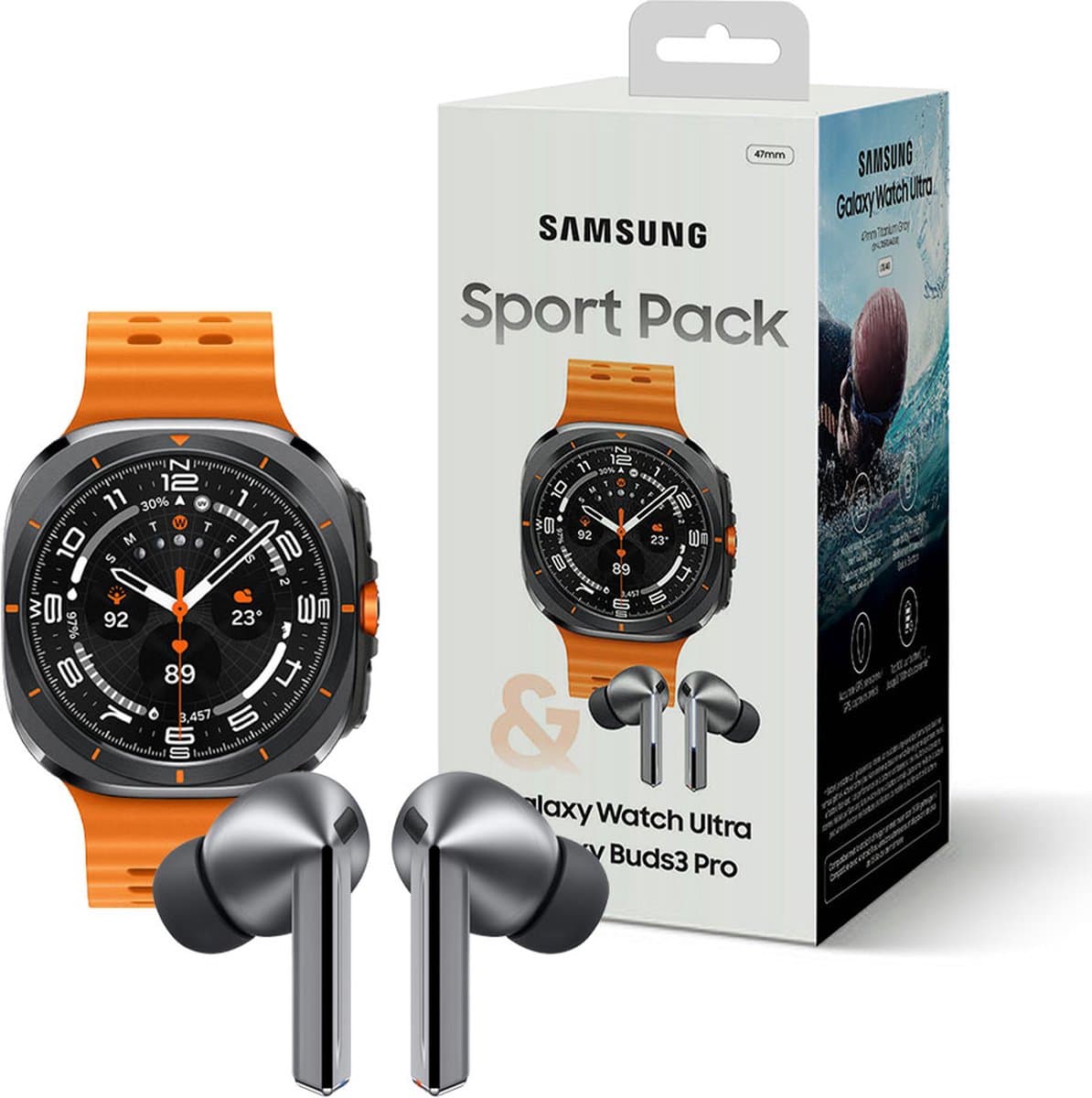 SAMSUNG SPORT PACK Galaxy Watch Ultra & Buds3 Pro Zilver — afbeelding 1