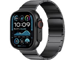 Stravo Magnetische Sluiting Apple Watch Metalen Bandje - Zwart - Geschikt voor Apple Watch 42mm(Series 11/10) 41mm 40mm 38mm - Luxe Zakelijke Roestvrijstalen Smartwatch bandje - Voor Apple Watch SE 1 2 3 / Series 11 10 9 8 7 6 5 4 3 2 1