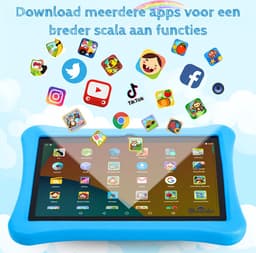 Wiesba Kindertablet – Kindertablet - Tablet voor Kinderen - 100%Kidsproof – Extra Groot – Vanaf 3 Jaar - Ook Voor Volwassen Gebruik - 10 Inch - Ouderlijk Toezicht – Met Beschermhoes – Blauw — thumbnail 3