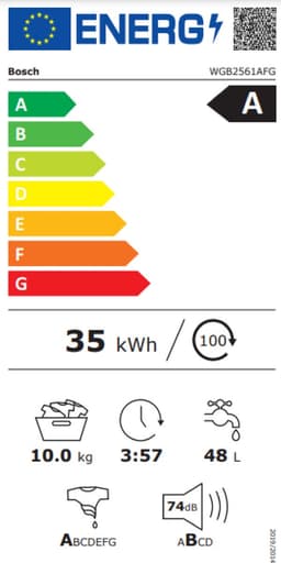 Bosch WGB2561AFG - Serie 8 - Wasmachine met stoom - 10 kg - 1600 rpm - 30% zuiniger dan energielabel A - Iron Assist: vermindert kreukels tot 50% Home Connect - NL/FR Display — thumbnail 2