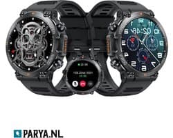 Parya Indestructible Smartwatch - Stoere Zwarte Smartwatch - Sporthorloge