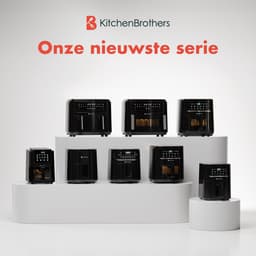 KitchenBrothers Airfryer XL - 5L - 1500W - PFAS-Vrij - Heteluchtfriteuse - 80ºC tot 200ºC - 8 Kookprogramma's - Zwart — thumbnail 9