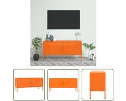 vidaXL Tv Stand - Televisie Tafel - Tv-meubel 105x35x50 cm staal oranje - Tv Meubel - Metalen Tv Meubel - Oranjekleur Tv Meubel