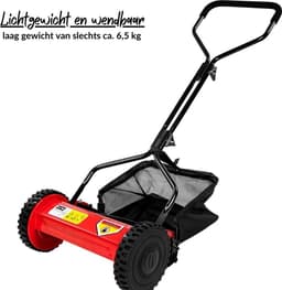Grasmaaier Handmatig – Grastrimmer Met 21 Liter Opvangbak – Handmaaier Met 5 Messen – Kooimesmaaier 35 Cm Breed — thumbnail 5