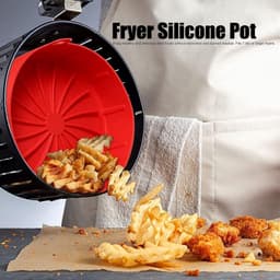 Vervanging Rode Siliconen Mand voor Air Fryer Pot - Multifunctionele Siliconen Pad en Stoomboot Liners - Accessoires voor Air Fryer Oven - Meer Dan 7.5in — thumbnail 2