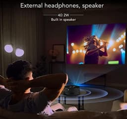 Mini Beamer - Schermresolutie van 1920x1080 - Projector - Mini Projector - HDMI - USB - Zwart - Smartphone - Draagbaar - Ingebouwde speaker — thumbnail 4