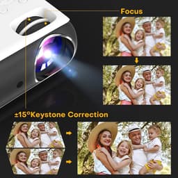 Beamer Full HD 1080P - Lichtgewicht & Draabaar - Mini Bluetooth Projector 9500 Lumen - 4K Ondersteuning - Ingebouwde Luidsprekers - Wit — thumbnail 2