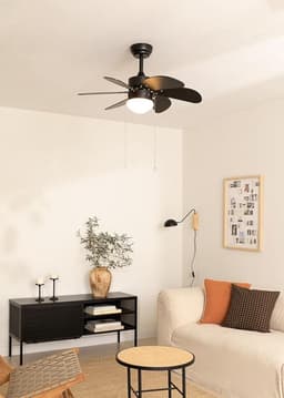 Stille Plafondventilator met Verlichting - Ø86cm - Omkeerbaar - Zwart of Natuurlijk Hout - AC-Motor - Perfect voor Zomer en Winter - Compact en Krachtig — thumbnail 5