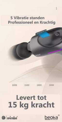 Beoka ® A2 Massage Gun PRO - Professioneel Massage Pistool - Sport en Relax Massage Apparaat - Massagepistool - Inclusief Koffer - Wiesba — thumbnail 2