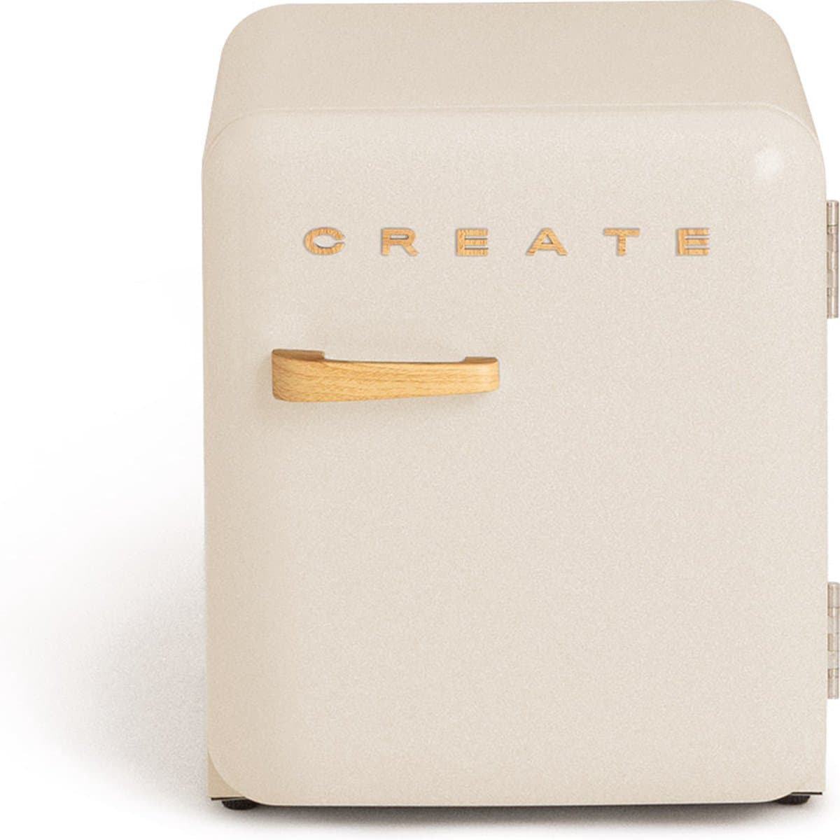 CREATE - Koelkast in retrostijl - Gebroken wit - Handvat Hout - FRIDGE RETRO 48L — afbeelding 1