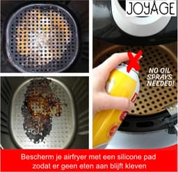 Joyage® Airfryer Silicone Pads - Accessoire voor heteluchtfriteuse - Herbruikbaar - Rond- 23 cm — thumbnail 2