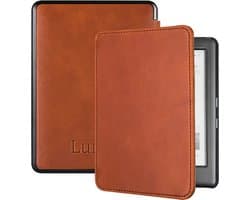 Lunso - Lederen sleepcover hoes - Geschikt voor Kobo Glo / Glo HD / Touch 2.0 (6 inch) - Cognac