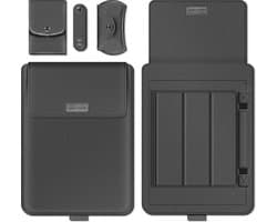 Laptop Sleeve Pouch Notebook Tas - PU Lederen Case - Laptoptas met Standaard en Muismat - 13 / 14 Inch Cover - Laptop Tas