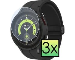 Screenprotector - 3 Stuks - Geschikt voor Samsung Watch 5 Pro 45 mm - Extra Sterk - Tempered Glass - Gehard Glas - Beschermglas Screen Cover - Bescherm Protector voor Smartwatch