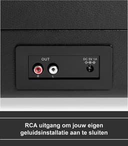 Platenspeler Bluetooth - Retro - Koffer - Met ingebouwde speaker - Zwart van Zedar — thumbnail 4