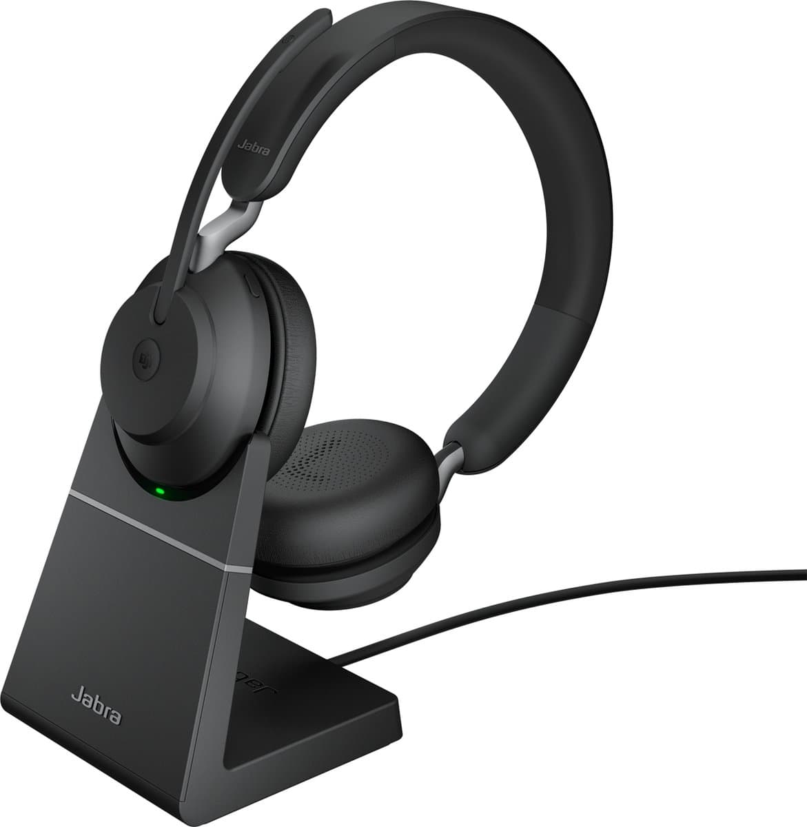 Jabra Evolve2 65 MS Stereo + Stand - Bluetooth Headset - on-ear - wireless - USB-C - noise isolating - black — afbeelding 1