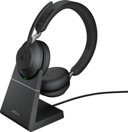 Jabra Evolve2 65 MS Stereo + Stand - Bluetooth Headset - on-ear - wireless - USB-C - noise isolating - black — thumbnail 1