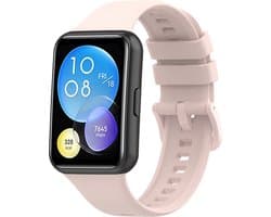 Siliconen Smartwatch bandje - Geschikt voor Huawei Watch Fit 2 siliconen bandje - lichtroze - Strap-it Horlogeband / Polsband / Armband