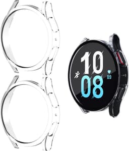 Full Cover Screen Protector Bumper Set Geschikt Voor Samsung Galaxy Watch 5 44mm - 2 Stuks Bescherm Hoes 360 Graden - Transparant — thumbnail 2