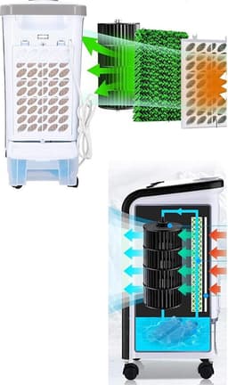 Kinzo Luchtkoeler 4L 270m3/h - Aircooler met Koelelementen - Incl. Afstandsbediening - Timerfunctie 7,5 Uur - Kunststof - Wit — thumbnail 2