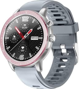 Belesy® Pink serie - Smartwatch Dames - Horloge - 1.3 inch - Kleurenscherm - Full Touch - 23 Sporten - Zilver - Roze - Grijs - Siliconen — thumbnail 2