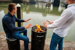 Barrelkings Drumgrill BBQ- Houtskoolbarbecue vuurton- olievat medium 48 X 82 Cm zwart — thumbnail 5