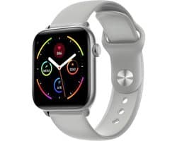 Belesy® Pro - Smartwatch Dames - Smartwatch Heren - Horloge - 1.3 inch - Kleurenscherm - Full Touch - Stappenteller - Grijs - Siliconen