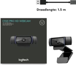 Logitech C920 - HD Pro Webcam - Full HD 1080p - Bedraad - Twee microfoons — thumbnail 7