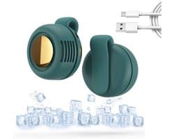 Mini Ventilator - Clip-On Ventilator - Oplaadbare USB Ventilator - Portable Clip Fan - Nekventilator - USB Oplaadbare Stille Bladeless Ventilatoren - Verstelbare - Geschikt Voor Buiten, Op Reis En Op Kantoor - groen — afbeelding 1