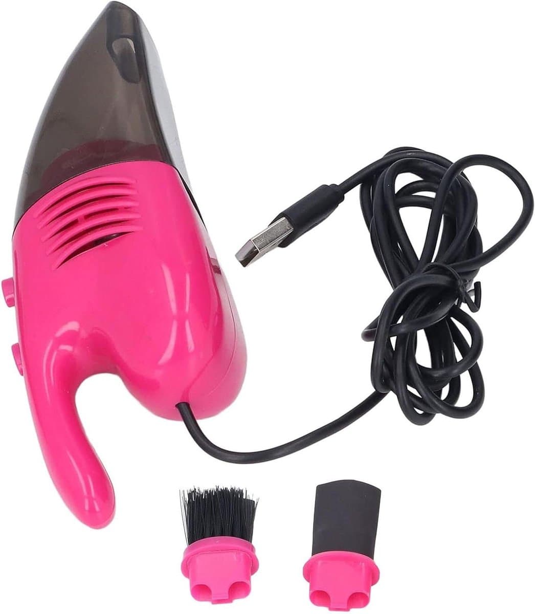 Mini Stofzuiger - Handstofzuiger - Bureau Reinigen - USB Opladen - 14.5 cm - Roze — afbeelding 1