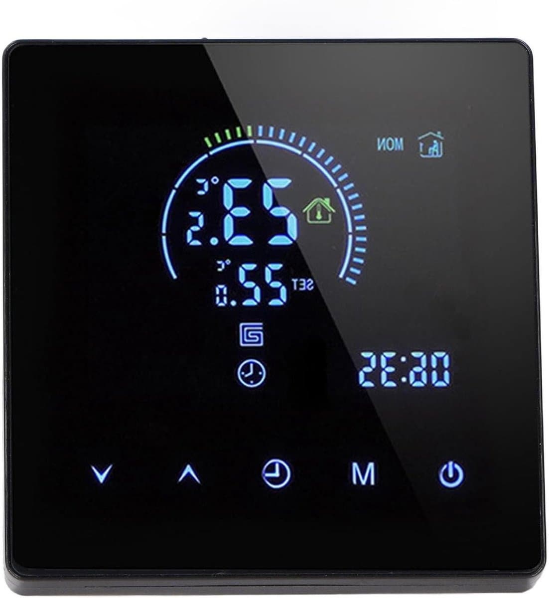 Digitale Thermostaat - Slimme Regelaar - Vloerverwarming Instellen - Programmeerbare Schema's - 86 mm - Zwart — afbeelding 1