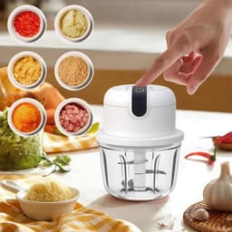 Elektrische uienhakker van 350 ml, draadloos USB-ontwerp, kleine uienhakker, kan ook gebruikt worden om knoflook en vlees te hakken, perfect voor het hakken van uien, knoflook en vlees. — thumbnail 2