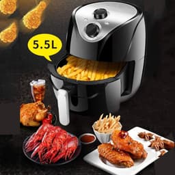 Heteluchtfriteuse - Friteuse zonder vet - Gezond koken - Snelle luchtcirculatie - 35 liter - Zwart — thumbnail 2