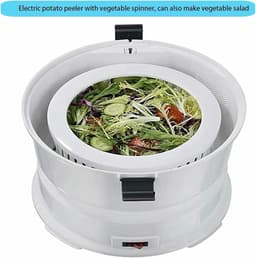 Elektrische Aardappelschilmachine - Groenteschiller Automatisch - Snel Groenten Schillen - Grote Capaciteit - 1 Kg - Wit — thumbnail 4