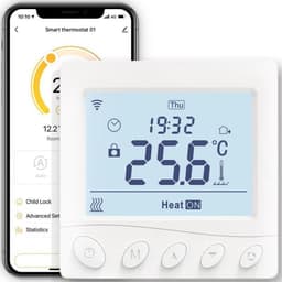 WiFi-slimme thermostaat watergedragen vloerverwarming, geschikt voor kalender en afstandsbediening (gateway niet inbegrepen), geschikt voor Alexa en Google Home, 3A, wit. — thumbnail 1