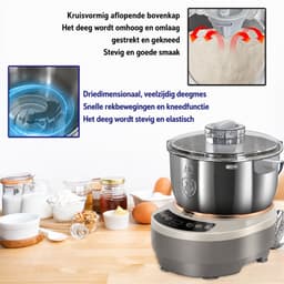 Rolu Deegmachine – Kneedmachine – Deegmixer – 7 Liter – Fermentatiefunctie – Temperatuurregeling – Timer – RVS — thumbnail 2