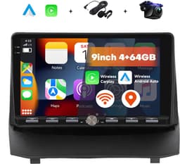 Boscer 2 Din Autoradio - Geschikt voor Ford Fiesta (2009-2014) - Draadloos Apple CarPlay & Android Auto - Vernieuwd Bedieningspaneel - 9 Inch HD Touchscreen - Android 15 - 4+64GB - WiFi, Bluetooth & USB - Camera & Microfoon — thumbnail 1