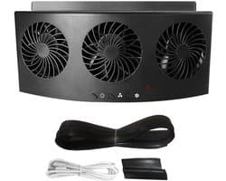 Autozonneventilator, Zomer Koeler, Mini Uitlaatventilator Met 3 Luchtuitlaten, Zwart — afbeelding 1