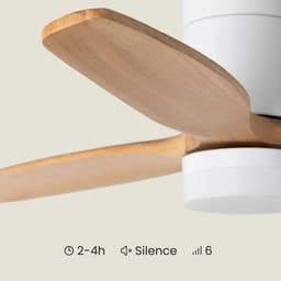 Fantiluxe - Filip - Plafondventilator met verlichting - Wit Licht Hout - Ø132cm - Afstandsbediening - Met lamp - Plafond ventilator - Slaapkamer — thumbnail 2