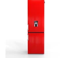 Nunki Large H2O – Koel-vriescombinatie – Waterdispenser – E-klasse – 268 liter – Front Hot Rod Red Gloss
