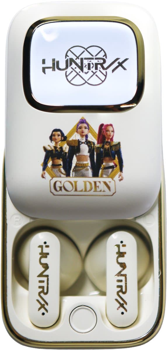 KPop Demon Hunters - Huntr/x - Golden - draadloze oordopjes - schuifdisplay met LED verlichting - met oplaadcase - touch control - lange batterijduur — afbeelding 1