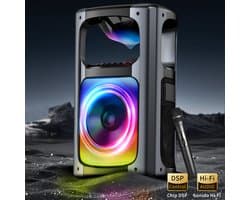 Draadloze 360°-surround-partybox – draagbare Bluetooth-luidspreker – 80 W met versterkte bas