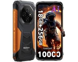 Blackview FORT 1 Robuuste Smartphone - 18 GB RAM - 256 GB ROM - 6,56 inch HD+ IPS - 10000 mAh - Dual SIM 4G - IP68 & IP69K Robuuste telefoon - Android 15 - GPS NFC - Oranje