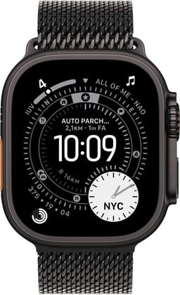 Apple Watch Ultra 3 Cellular 49mm Black Titanium Case with Black Titanium Milanese Loop - Medium — thumbnail 2