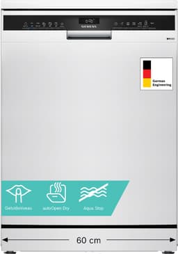 Siemens SN23EW28AE - iQ300 - Vrijstaande vaatwasser - 60 cm - Wit - Energielabel A - Home Connect - varioSpeed Plus je vaat tot wel drie keer zo snel schoon — thumbnail 1