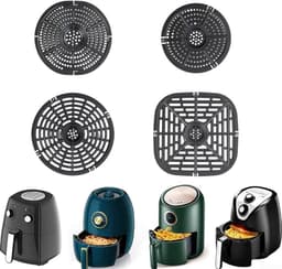 Airfryer Grill Pan - Bakplaat Vervanging - Gezond Bakken - Perforatie Ontwerp - 18 cm - Zwart — thumbnail 4